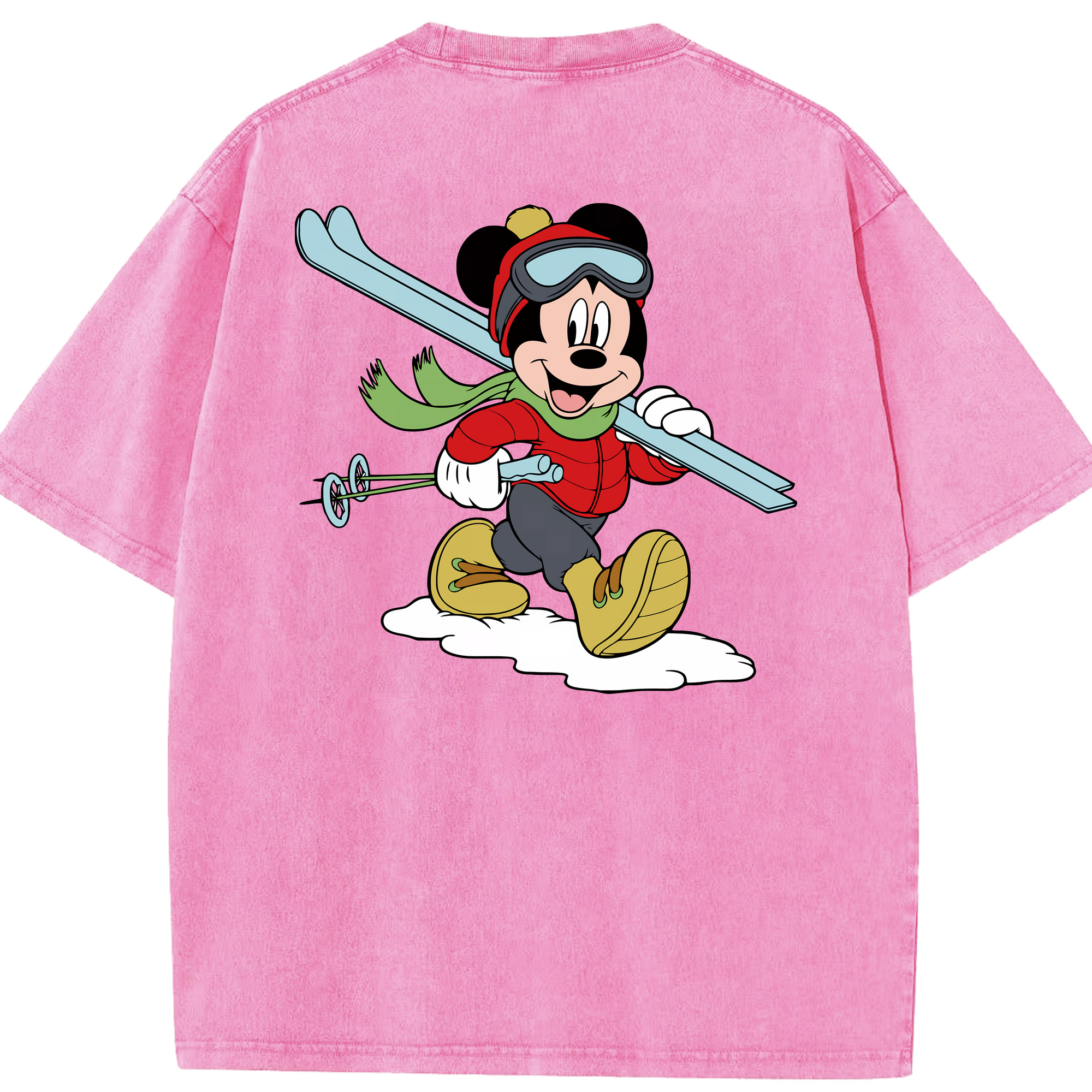 （画像用） ミッキーマウス Mickey Mouse 綿100% ヴィンテージ風 半袖Tシャツ（背面プリント）
